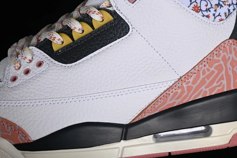 All categories Air Jordan Jordan series basketball shoes Air Jordan 3 Air Jordan 3 GS "Red Stardust" AJ3 Joe 3 new white pink flower 441140-100